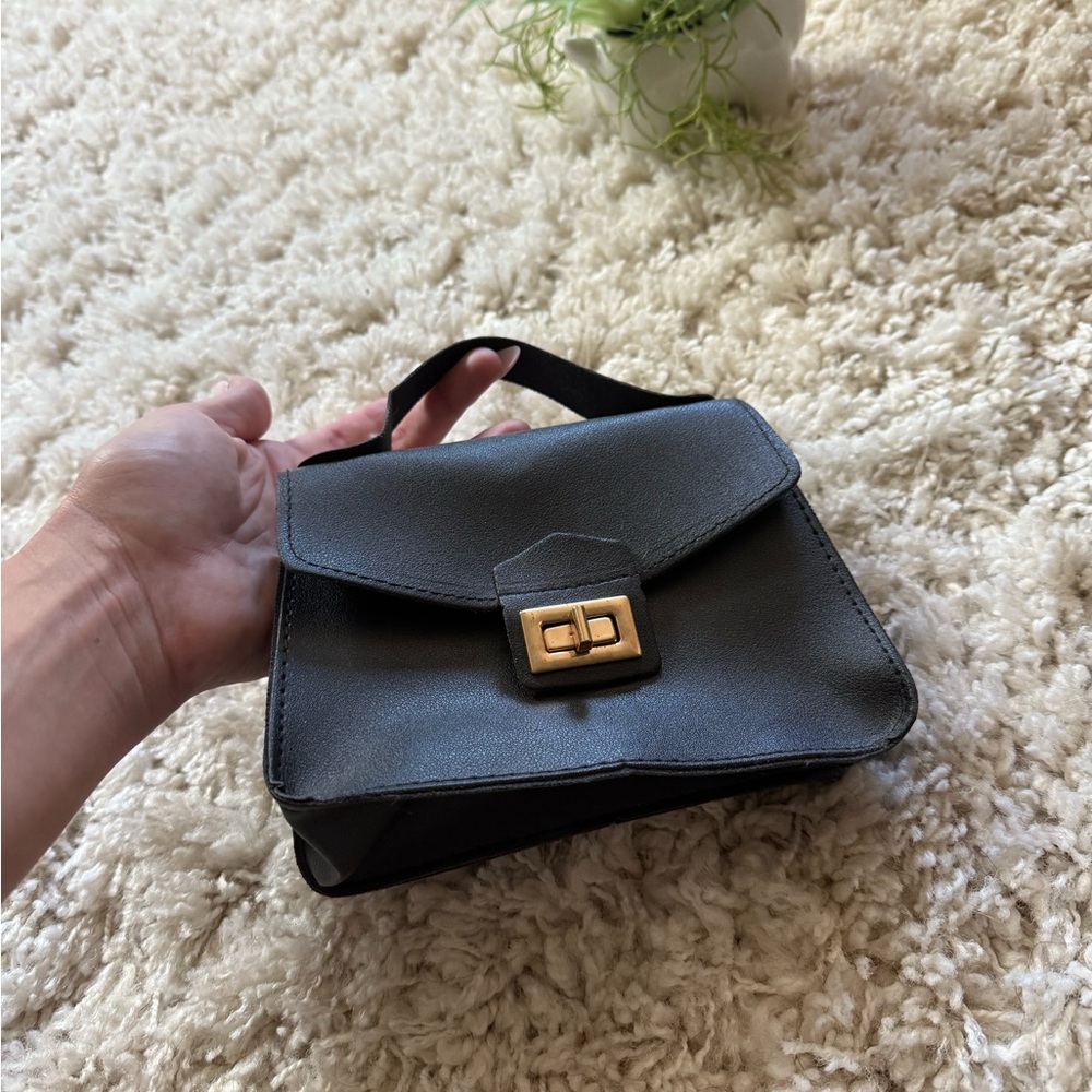 Chic Black Mini Bag with Gold Accent - Picture 6 of 7